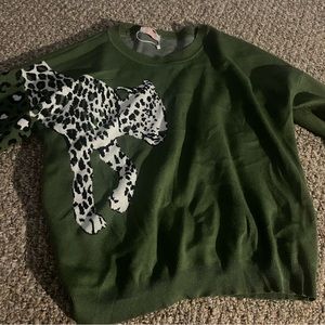 C+D+M Green Leopard Print Sweater